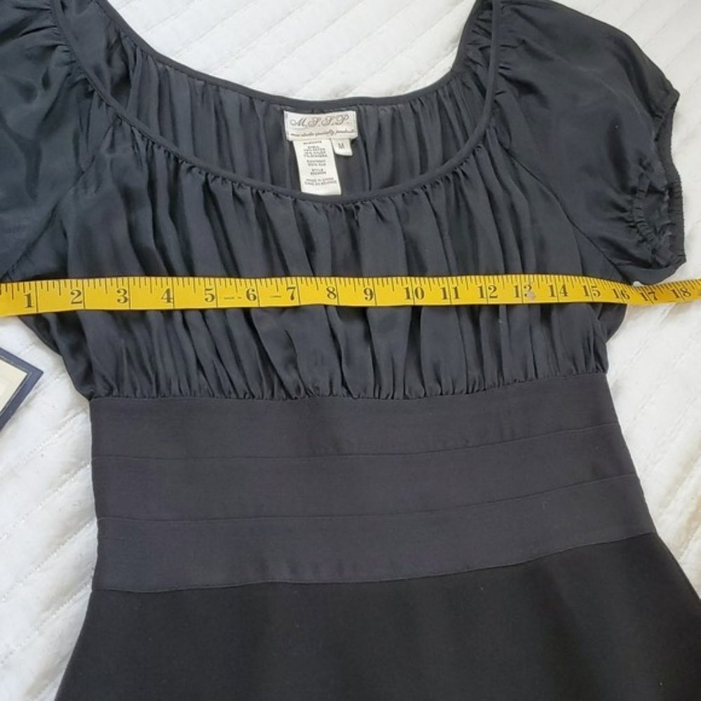 Classic Little Black Cocktail Dress Medium Cummerbund Waistband Formal Party - Picture 13 of 15